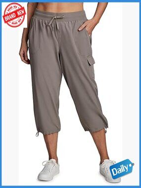 Plus Size Lightweight Drawstring Cargo Capri Pants